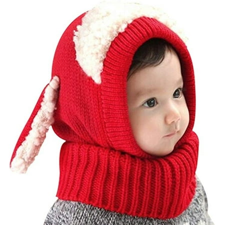 Toddler Kids Baby Boy Girl Winter Warm Pom Bobble Hat Knit Beanie Cap Scarf Set